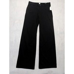 Gap Dress Pants Women 8 Tall Long NEW Wide Leg Trousers Ponte Black Stretch